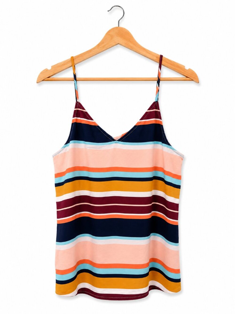 Halogen Multicolor Striped V-Neck Camisole Tank Top